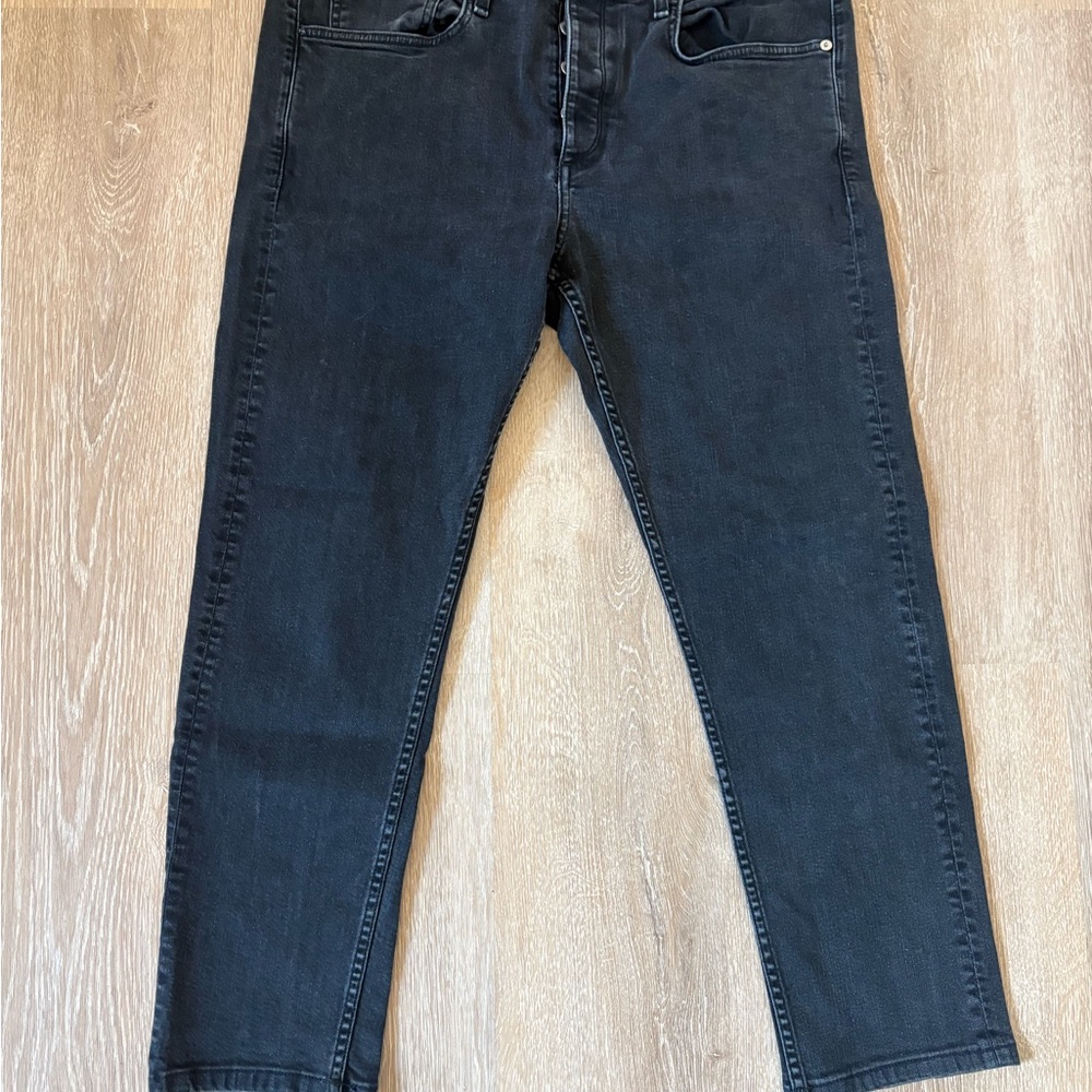 Rag & Bone Mens Black Issue Fit 1 Extra Slim Straight Jeans Size 36 X 27